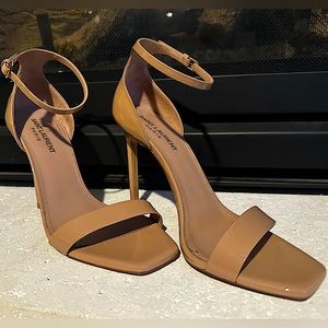 Saint Laurent amber sandals in patent leather